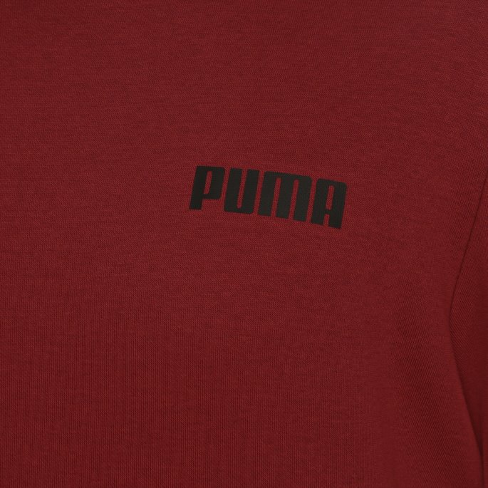 Puma På Tilbud Nødvendigheter Med Rund Hals I Full Lengde Herregenser Granateple