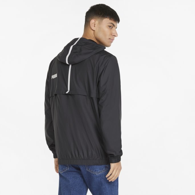 Black Essentials Solid Windbreaker Jakke Herre Puma På Tilbud