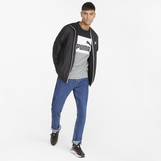 Black Essentials Solid Windbreaker Jakke Herre Puma På Tilbud