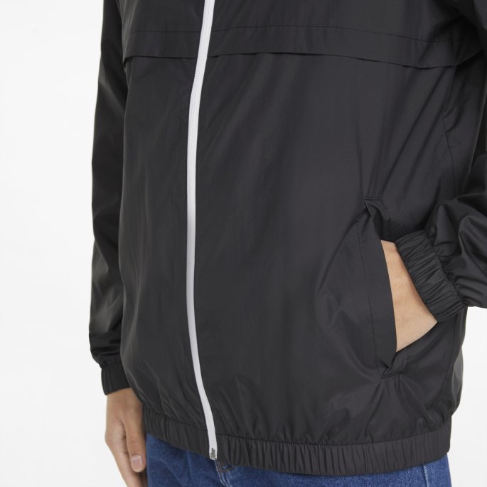 Black Essentials Solid Windbreaker Jakke Herre Puma På Tilbud