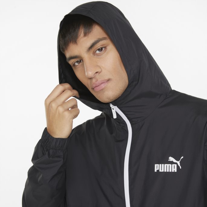 Black Essentials Solid Windbreaker Jakke Herre Puma På Tilbud