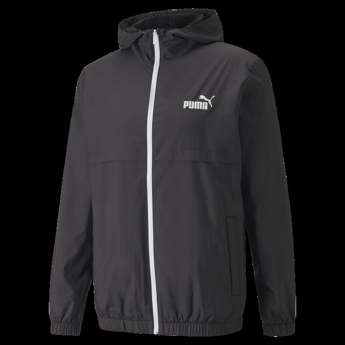 Black Essentials Solid Windbreaker Jakke Herre Puma På Tilbud
