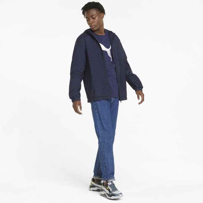 Essentials Solid Vindjakke Jakke Menn Puma På Tilbud Peacoat
