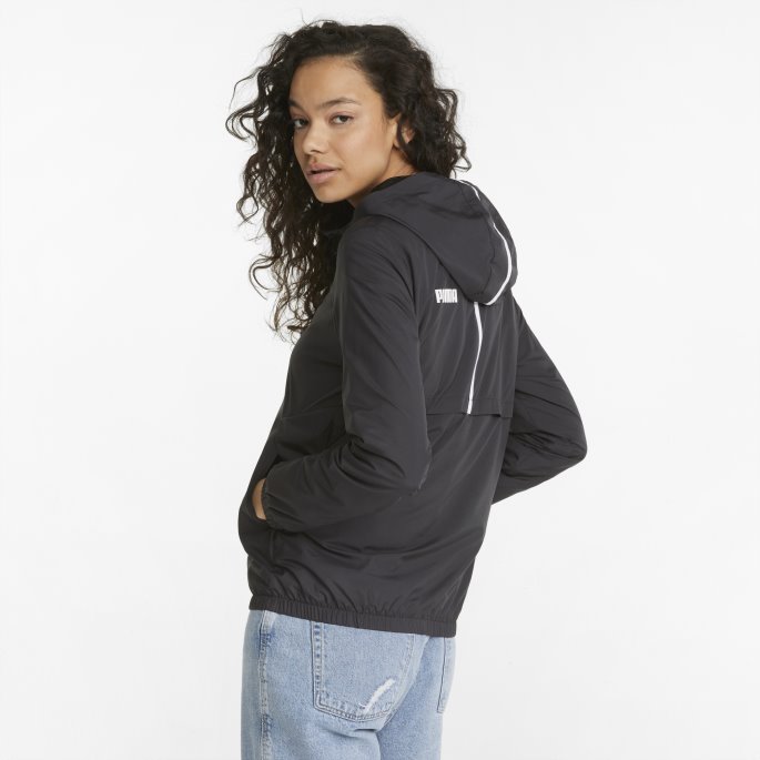 Black Essentials Solid Windbreaker Jakke Dame Puma På Tilbud