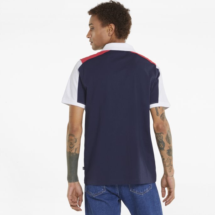 Peacoat Essentials+ Blokkjersey Herrepoloskjorte Puma På Salg