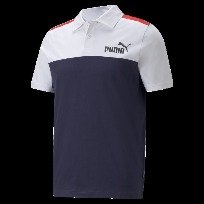 Peacoat Essentials+ Blokkjersey Herrepoloskjorte Puma På Salg