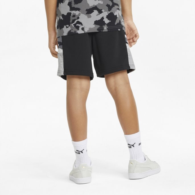 Black Essentials+ Camo Shorts For Ungdom Puma På Salg