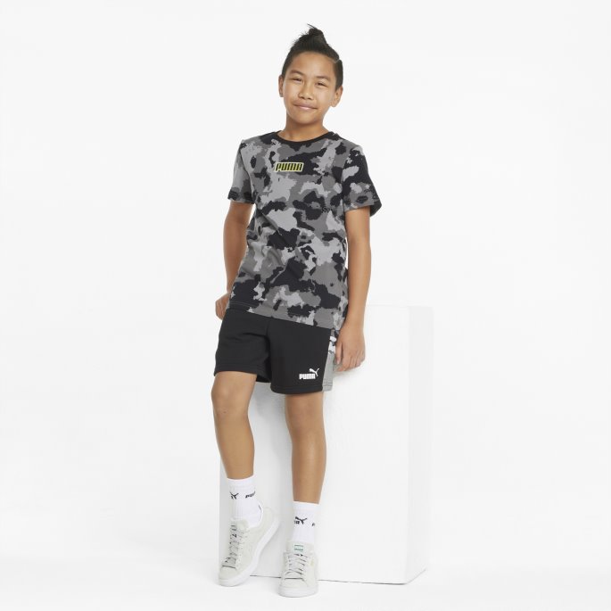 Black Essentials+ Camo Shorts For Ungdom Puma På Salg
