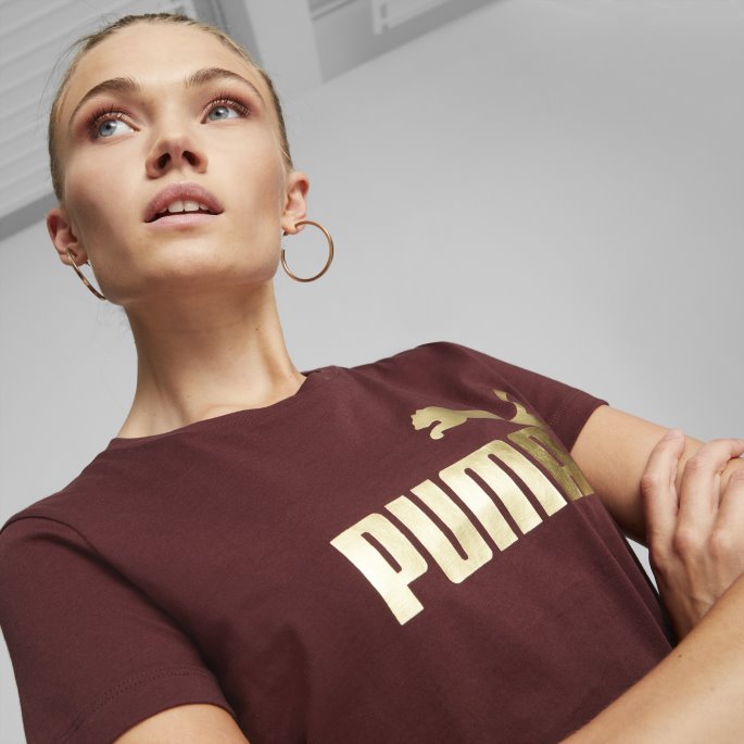 Aubergine Essentials+ Metallisk Logo For Damer Puma På Salg
