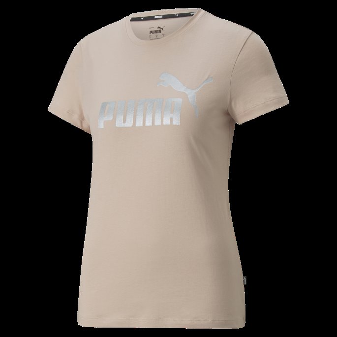 Puma På Tilbud Essentials+ Metallisk Logo For Damer T-skjorte Rosekvarts