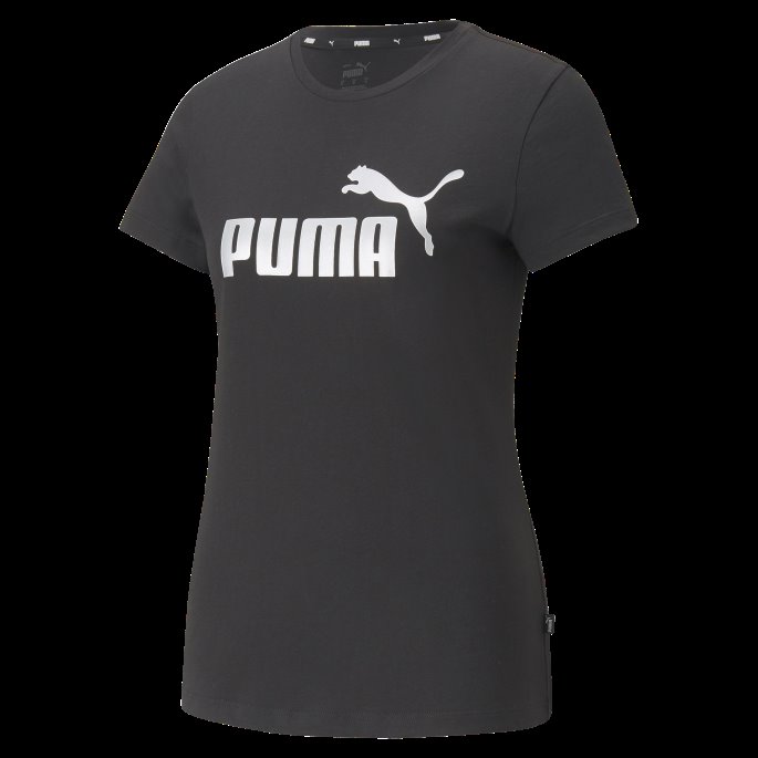 Puma På Tilbud Svart-sølv Metallic Essentials+ Metallic Logo Damet-skjorte