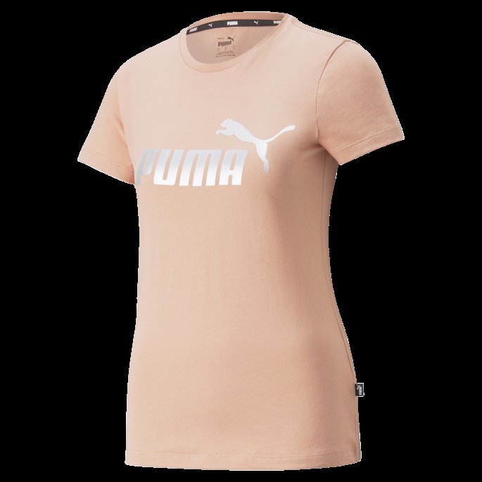 Rosett-sølv Metallic Essentials+ Metallic Logo Dame T-skjorte Puma På Salg