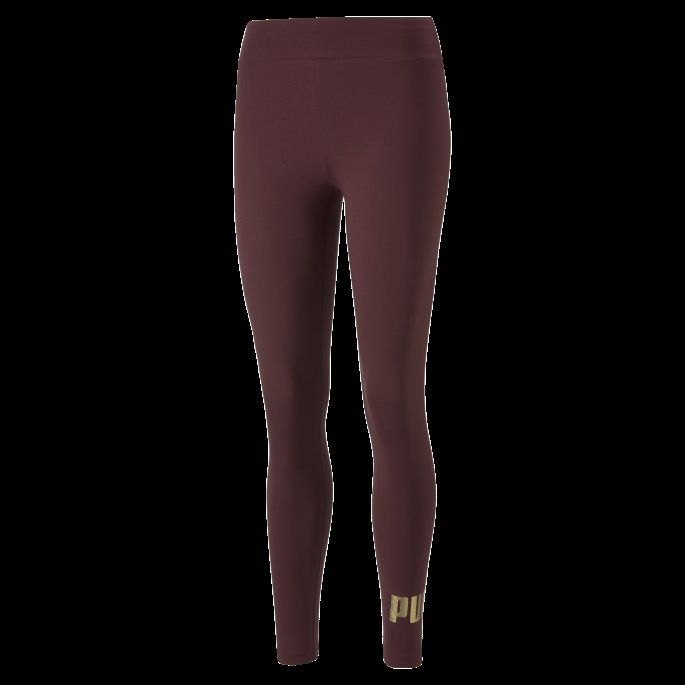 Aubergine Puma På Tilbud Essentials+ Metallic Dameleggings