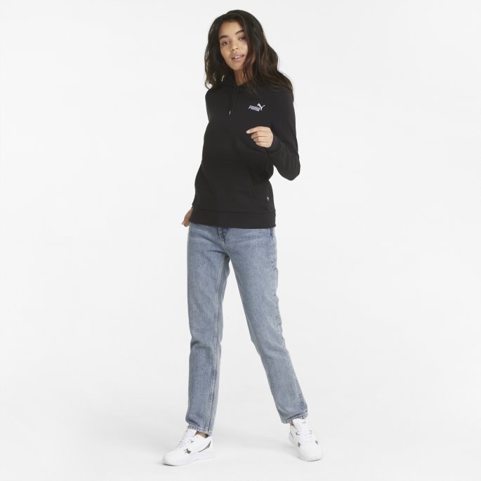 Puma På Tilbud Essentials+ Broderi Dame Hettegenser Svart