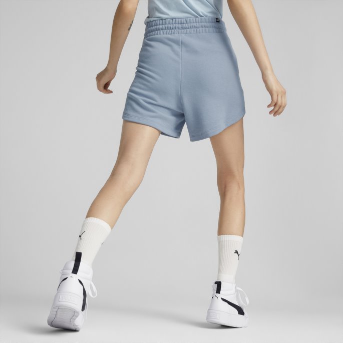 Blue Wash Essentials Høy Midje Shorts For Kvinner Puma På Salg