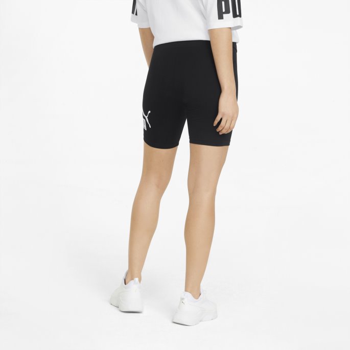 Puma På Tilbud Svart Essentials Logo Korte Leggings For Kvinner