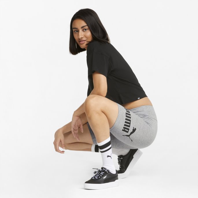 Lysegrå Lyng Puma På Tilbud Essensielle Logo Korte Leggings For Kvinner