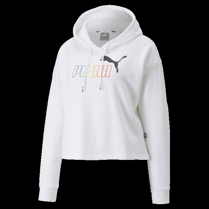 Puma På Tilbud Hvite Nødvendigheter+ Cropped Hettegenser For Kvinner