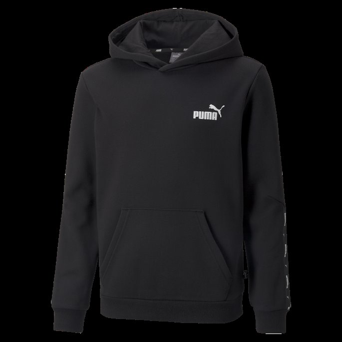 Puma På Tilbud Svart Essentials+ Tape Hettegenser For Ungdom