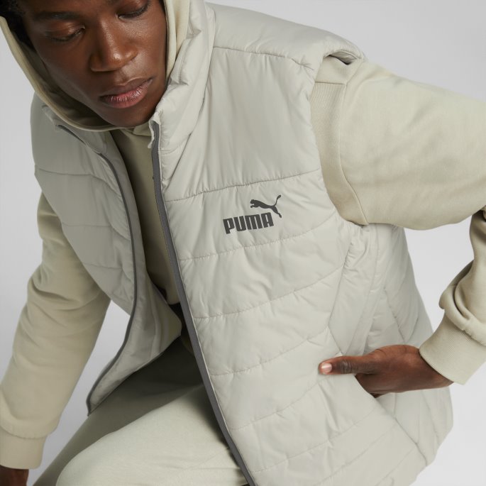 Pebble Grey Puma På Salg Nødvendigheter Polstret Vest Herre