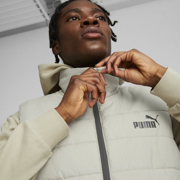 Pebble Grey Puma På Salg Nødvendigheter Polstret Vest Herre