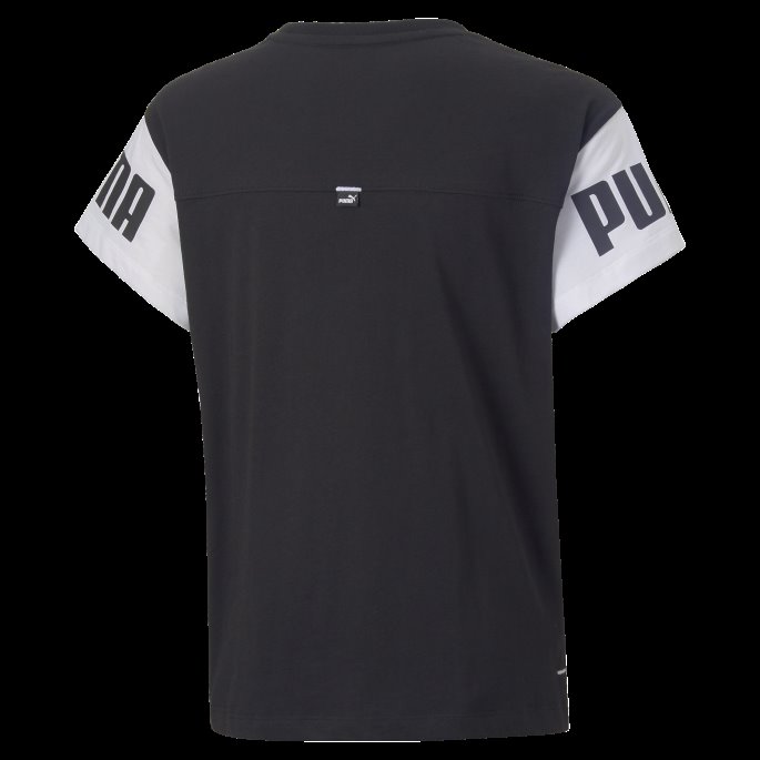 Puma På Tilbud Power Ungdom Colourblock T-skjorte Svart