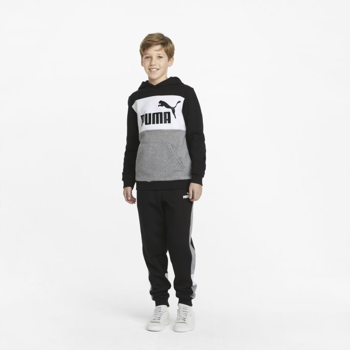 Svart Puma På Tilbud Nødvendighet+ Colourblock Ungdomshettegenser