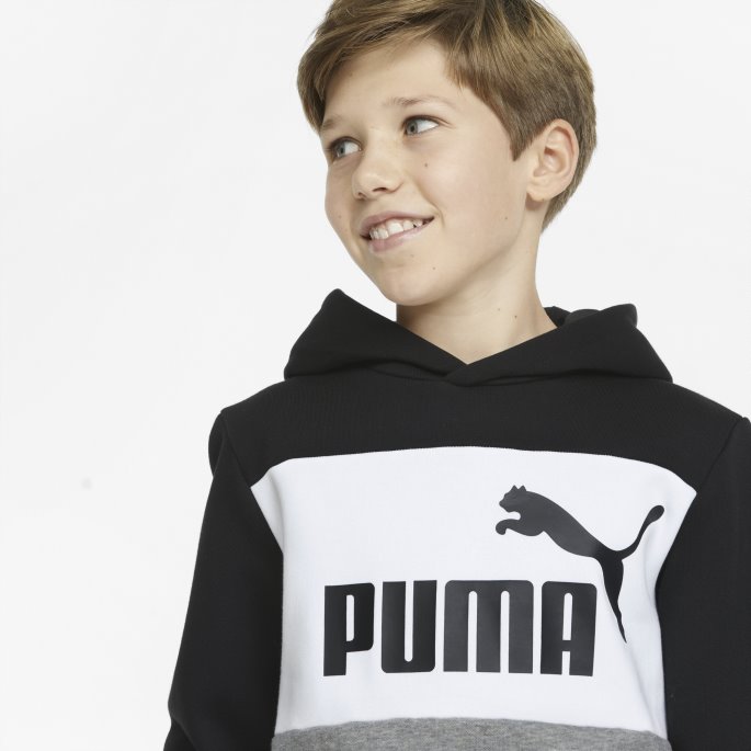 Svart Puma På Tilbud Nødvendighet+ Colourblock Ungdomshettegenser