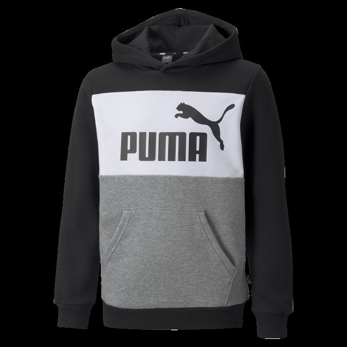 Svart Puma På Tilbud Nødvendighet+ Colourblock Ungdomshettegenser