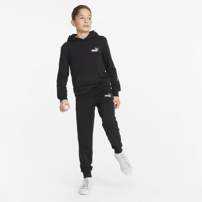 Svart Puma På Tilbud Essentials+ Tape Ungdomshettegenser
