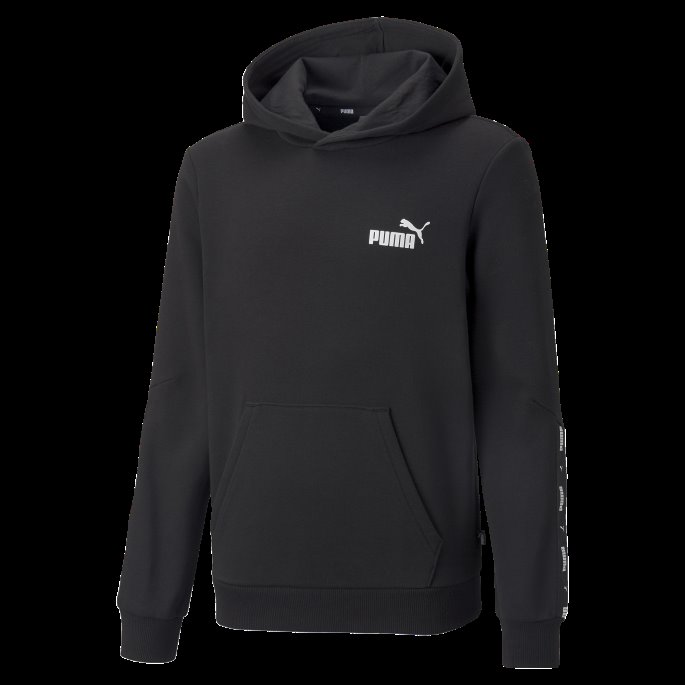 Svart Puma På Tilbud Essentials+ Tape Ungdomshettegenser