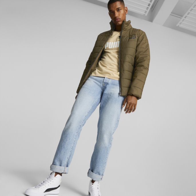 Puma På Salg Dyp Oliven Essentials+ Vattert Jakke Herre