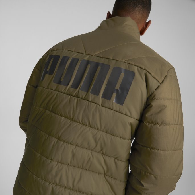 Puma På Salg Dyp Oliven Essentials+ Vattert Jakke Herre