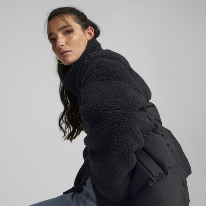 Svart Puma På Tilbud Sherpa Puffer Kvinner