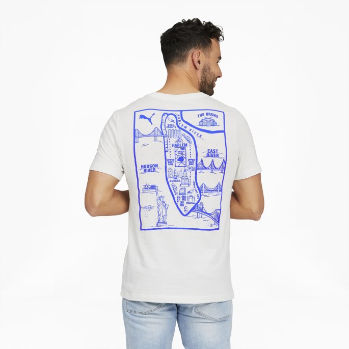 Puma På Tilbud Nimbus Sky-tåker Blå Nyc Kart Herre-t-skjorte
