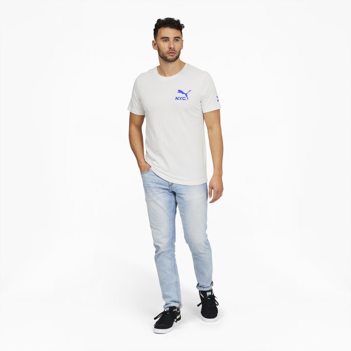 Puma På Tilbud Nimbus Sky-tåker Blå Nyc Kart Herre-t-skjorte