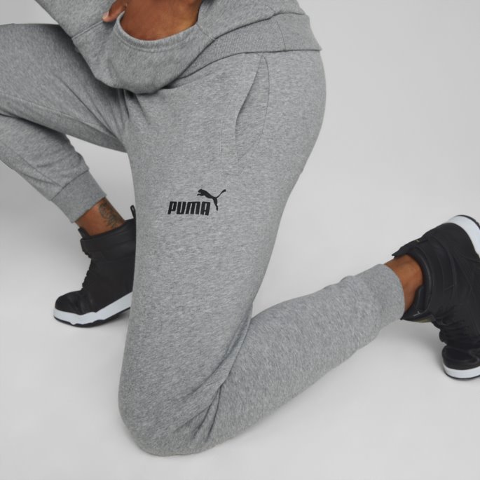 Puma På Tilbud Mellomgrå Heather Power Logo Joggebukse Herre