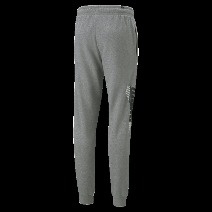 Puma På Tilbud Mellomgrå Heather Power Logo Joggebukse Herre