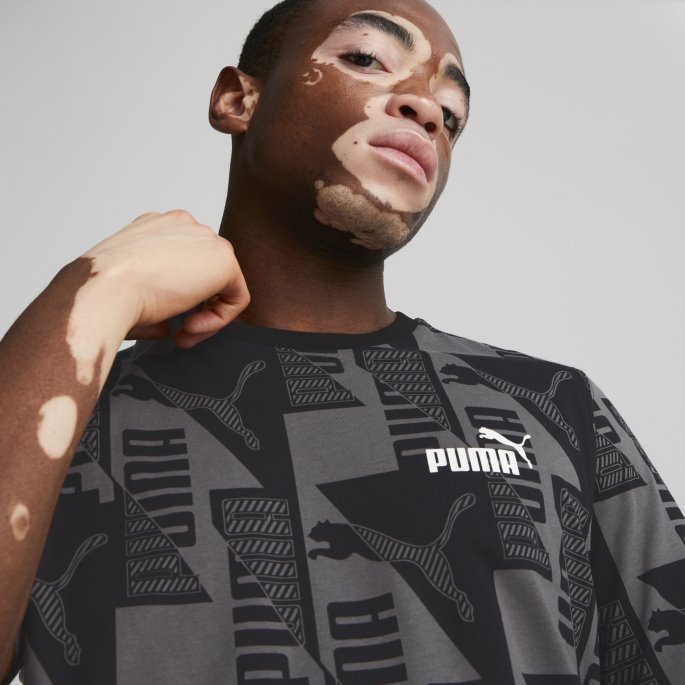 Puma På Tilbud Svart Power Trykt Herre-t-skjorte