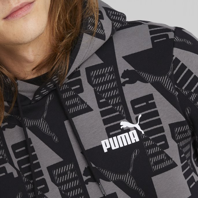 Sort Power Trykt Hettegenser For Menn Puma På Salg