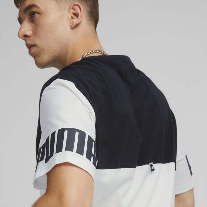Power Colourblock Herre T-skjorte Hvit Puma På Salg