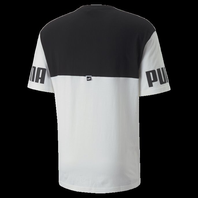 Hvit Puma På Tilbud Power Colourblock Tee Herre