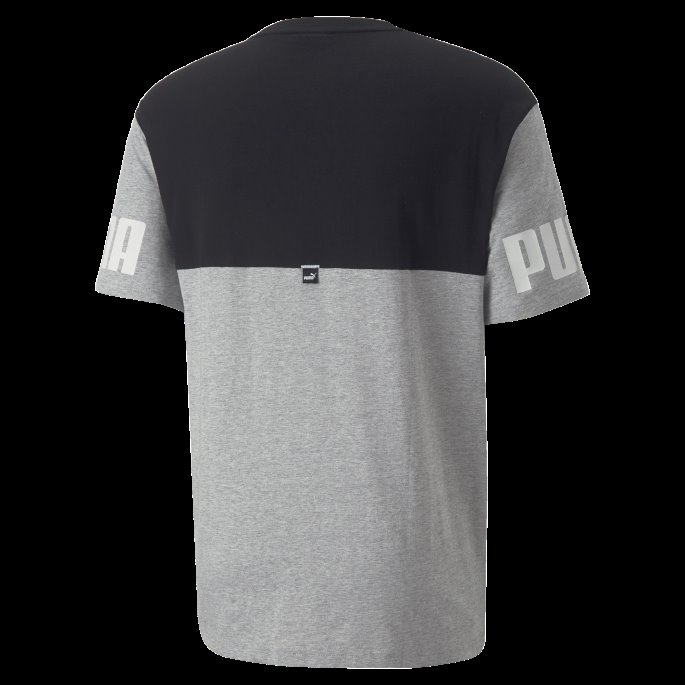 Puma På Tilbud Lys Grå Heather Power Colourblock Tee Herre