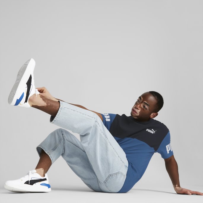 Lake Blue Power Colourblock Tee Menn Puma På Tilbud