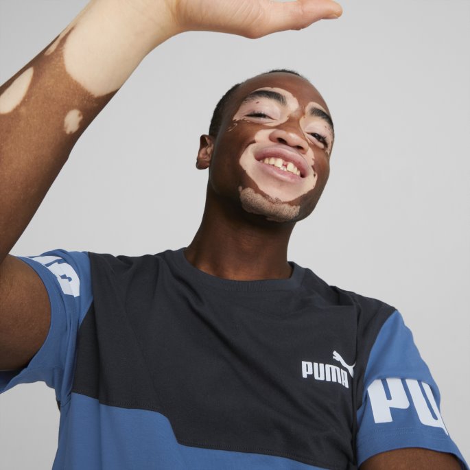 Lake Blue Power Colourblock Tee Menn Puma På Tilbud