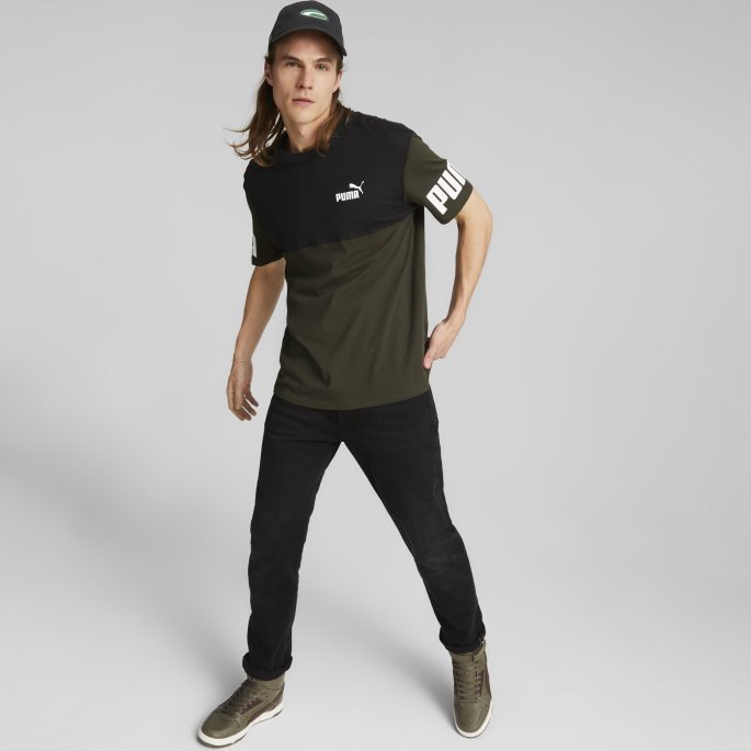 Forest Night Power Colourblock Tee Menn Puma På Tilbud