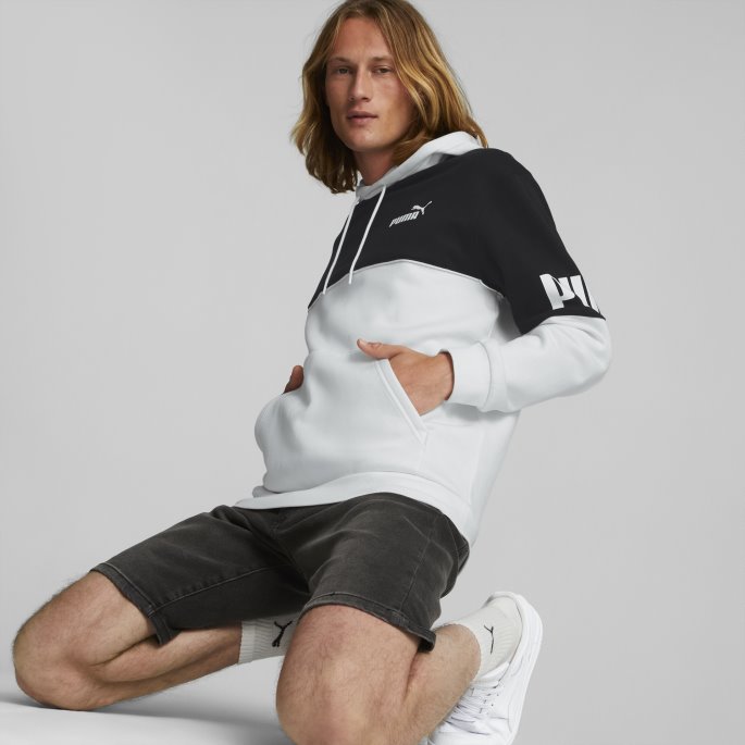 Power Colourblock Hettegenser Herre Puma På Tilbud Hvit