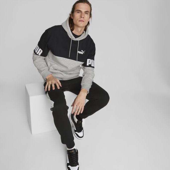 Power Colourblock Hettegenser For Menn Lys Grå Lyng Puma På Tilbud