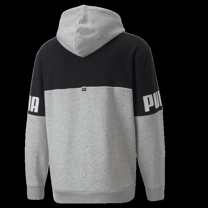 Puma På Tilbud Lys Grå Heather Power Colourblock Hettegenser Herre