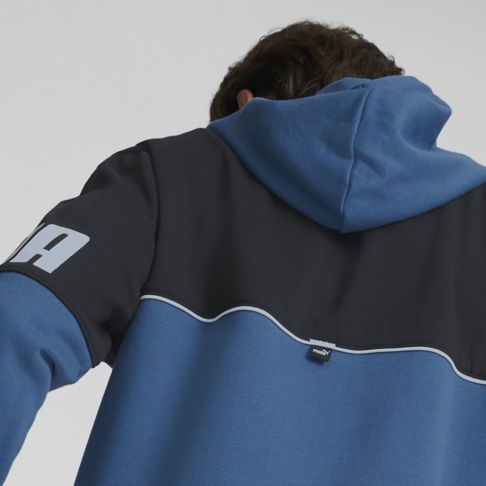 Puma På Tilbud Power Colourblock Hettegenser For Menn Lake Blue